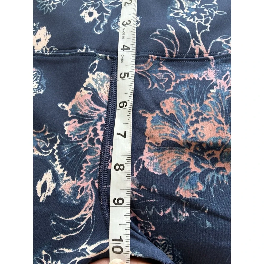 Free People Movement Leggings Sz Large Navy Blue Pull On Athletic Everyday